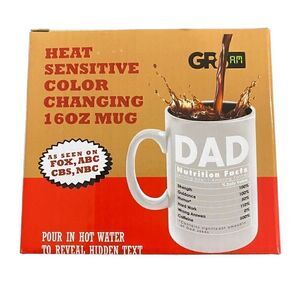 Heat Sensitive Novelty Dad 16 oz color changing coffee Mug NEW Dad Jokes Father